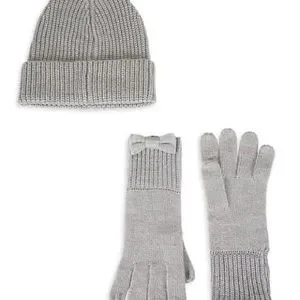 NWT Kate Spade Cableknit Beanie & Glove Set New! Kate Spade Cable Knit Beanie & Glove Gift Box Set In  main image 3